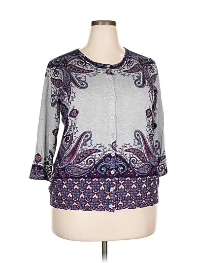 Pre-owned Dressbarn 3/4 Sleeve Blouse In Gray