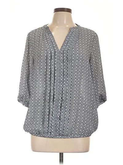 Pre-owned Dressbarn 3/4 Sleeve Blouse In Gray
