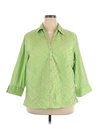 Pre-owned Dressbarn 3/4 Sleeve Blouse In Green
