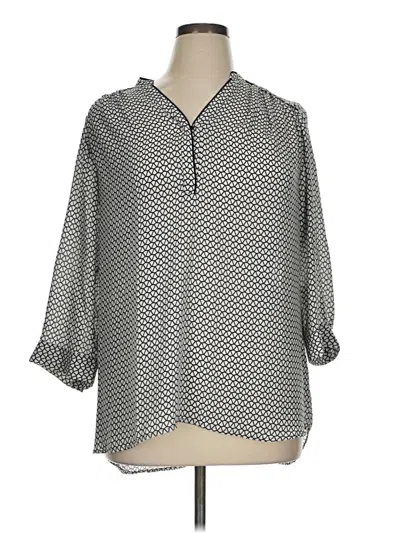 Pre-owned Dressbarn 3/4 Sleeve Blouse In Ivory