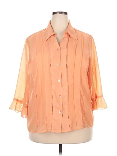 Pre-owned Dressbarn 3/4 Sleeve Blouse In Orange