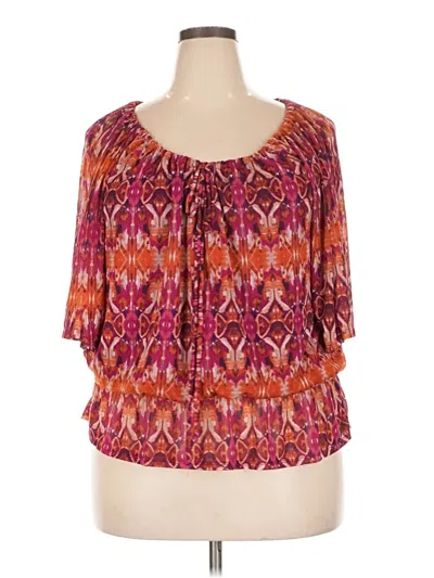 Pre-owned Dressbarn 3/4 Sleeve Blouse In Pink