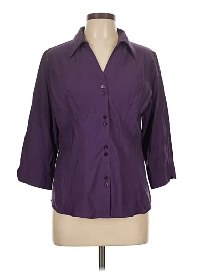 Pre-owned Dressbarn 3/4 Sleeve Blouse In Purple