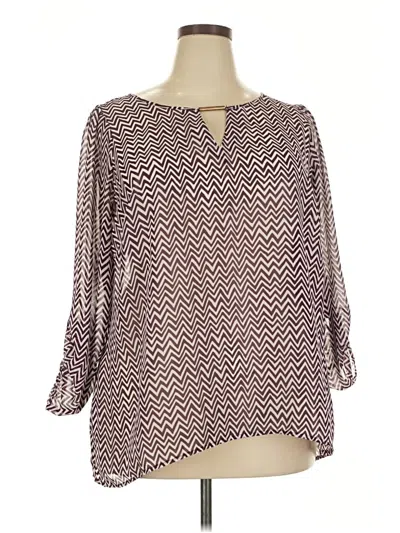 Pre-owned Dressbarn 3/4 Sleeve Blouse In Purple