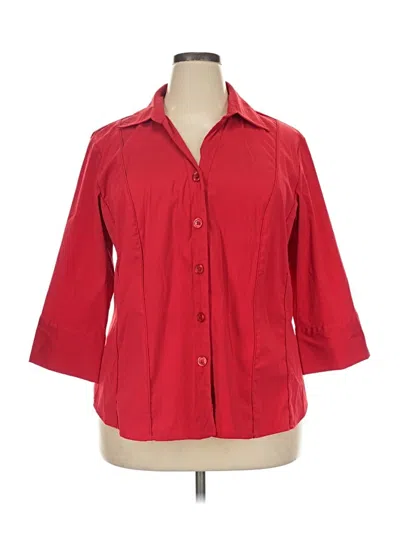 Pre-owned Dressbarn 3/4 Sleeve Blouse In Red