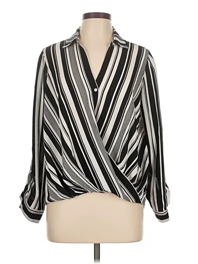 Pre-owned Dressbarn 3/4 Sleeve Blouse In Silver