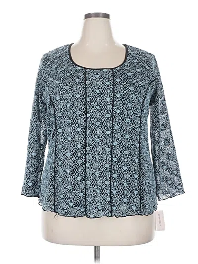 Pre-owned Dressbarn 3/4 Sleeve Blouse In Teal