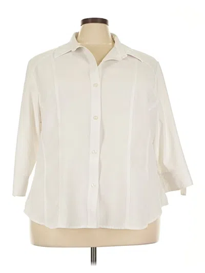 Pre-owned Dressbarn 3/4 Sleeve Blouse In White