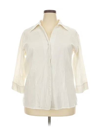 Pre-owned Dressbarn 3/4 Sleeve Blouse In White
