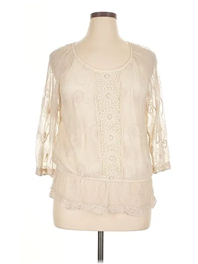 Pre-owned Dressbarn 3/4 Sleeve Blouse In White
