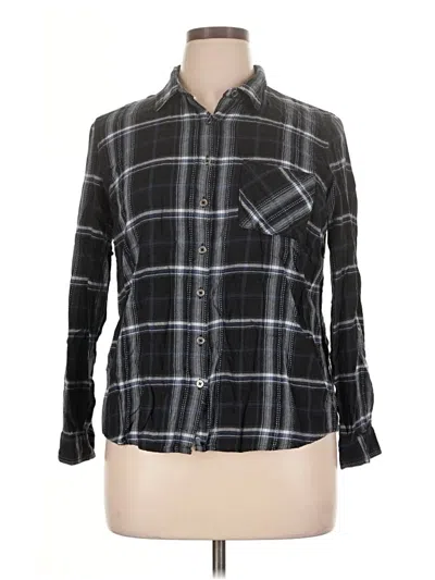 Pre-owned Dressbarn 3/4 Sleeve Button Down Shirt In Black