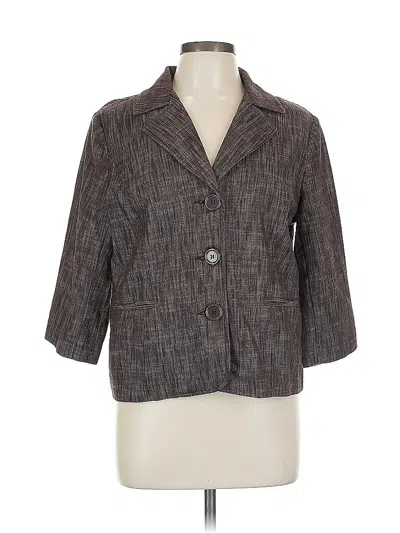 Pre-owned Dressbarn 3/4 Sleeve Button Down Shirt In Gray