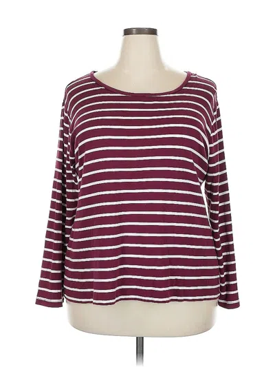 Pre-owned Dressbarn 3/4 Sleeve T-shirt In Burgundy