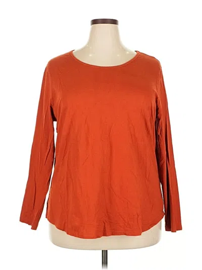 Pre-owned Dressbarn 3/4 Sleeve T-shirt In Orange