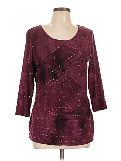 Pre-owned Dressbarn 3/4 Sleeve Top In Burgundy