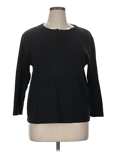Pre-owned Dressbarn 3/4 Sleeve T-shirt In Black