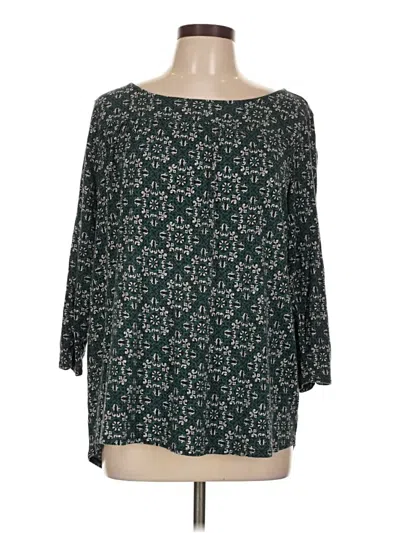 Pre-owned Dressbarn 3/4 Sleeve T-shirt In Green