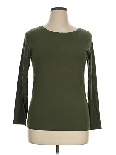Pre-owned Dressbarn 3/4 Sleeve T-shirt In Green