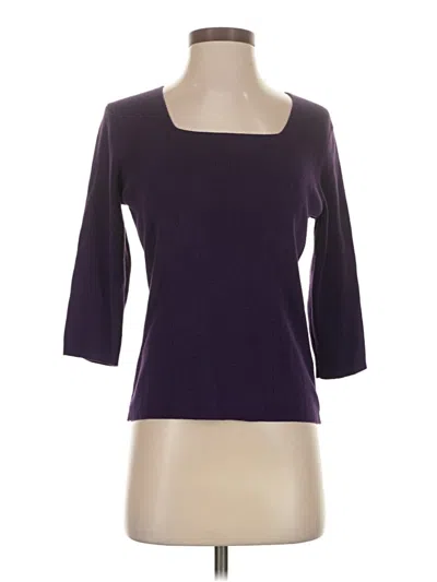 Pre-owned Dressbarn 3/4 Sleeve T-shirt In Purple