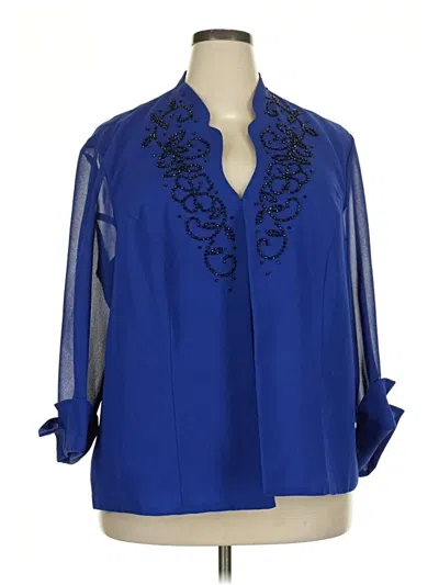 Pre-owned Dressbarn Blazer Jacket In Blue