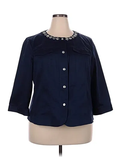 Pre-owned Dressbarn Blazer Jacket In Blue