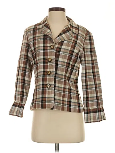 Pre-owned Dressbarn Blazer Jacket In Brown
