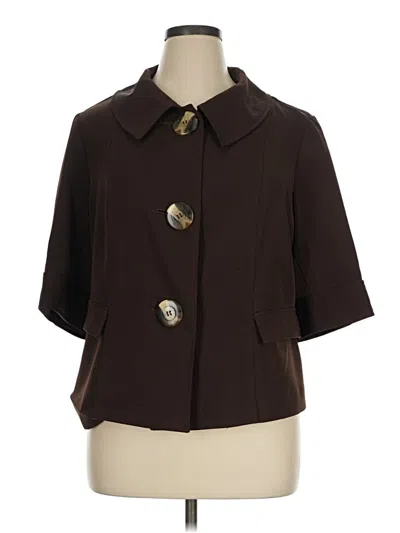 Pre-owned Dressbarn Blazer Jacket In Brown