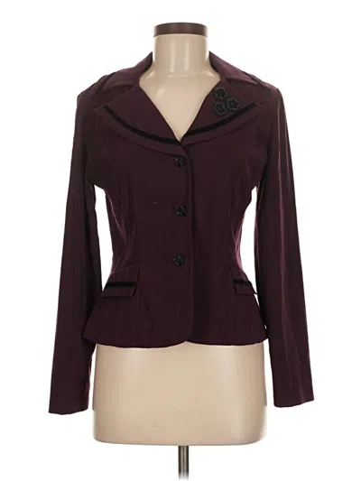 Pre-owned Dressbarn Blazer Jacket In Burgundy