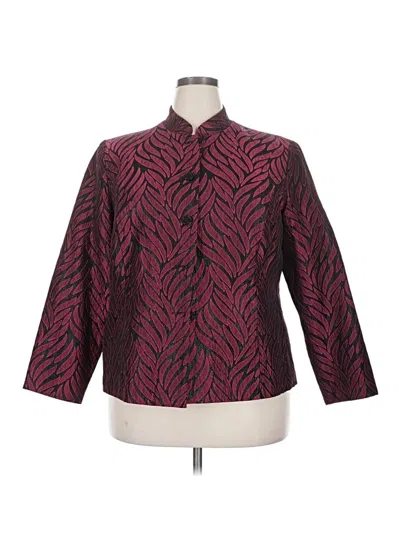 Pre-owned Dressbarn Blazer Jacket In Burgundy