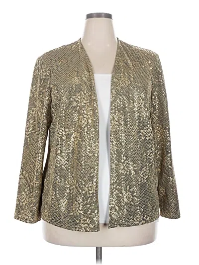 Pre-owned Dressbarn Blazer Jacket In Gold