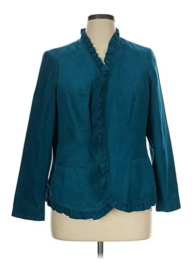 Pre-owned Dressbarn Blazer Jacket In Teal