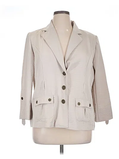 Pre-owned Dressbarn Blazer Jacket In White
