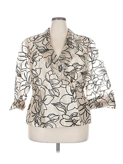 Pre-owned Dressbarn Blazer Jacket In White