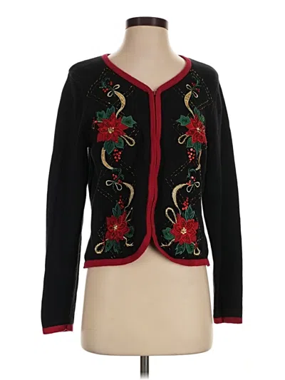 Pre-owned Dressbarn Cardigan Sweater In Black