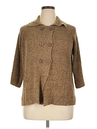 Pre-owned Dressbarn Cardigan Sweater In Brown