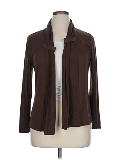 Pre-owned Dressbarn Cardigan Sweater In Brown