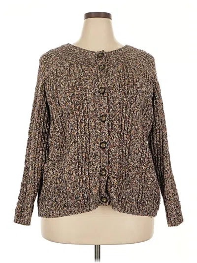 Pre-owned Dressbarn Cardigan Sweater In Brown