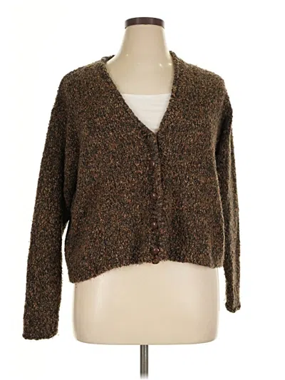 Pre-owned Dressbarn Cardigan Sweater In Brown