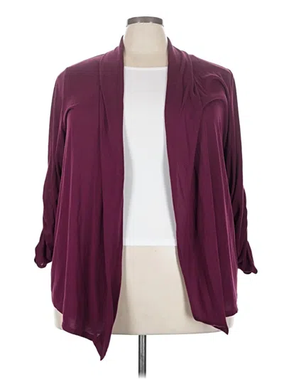 Pre-owned Dressbarn Cardigan Sweater In Burgundy
