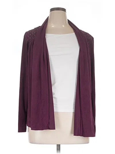 Pre-owned Dressbarn Cardigan Sweater In Burgundy
