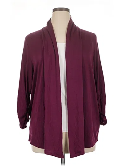 Pre-owned Dressbarn Cardigan Sweater In Burgundy