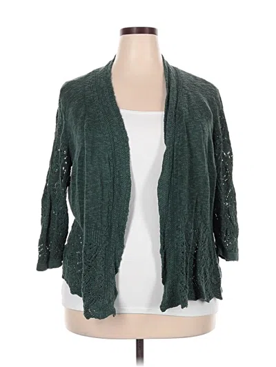 Pre-owned Dressbarn Cardigan Sweater In Green