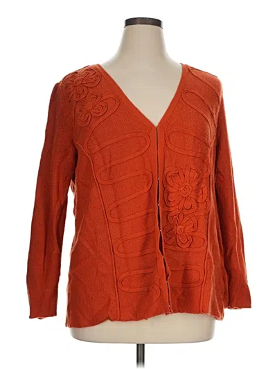Pre-owned Dressbarn Cardigan Sweater In Orange