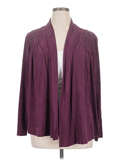 Pre-owned Dressbarn Cardigan Sweater In Purple
