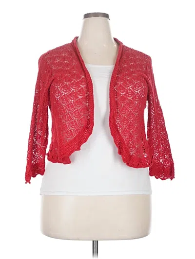 Pre-owned Dressbarn Cardigan Sweater In Red