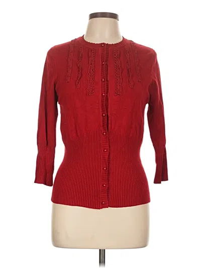 Pre-owned Dressbarn Cardigan Sweater In Red