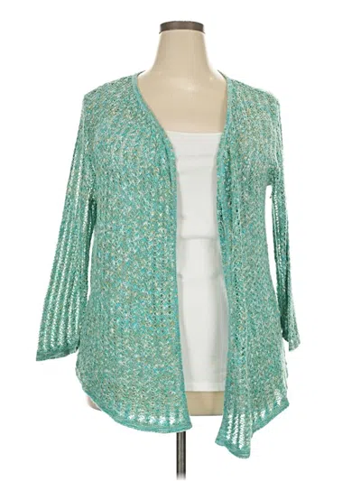 Pre-owned Dressbarn Cardigan Sweater In Teal