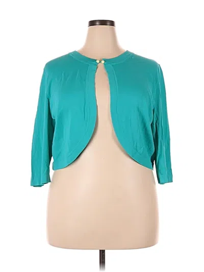 Pre-owned Dressbarn Cardigan Sweater In Teal