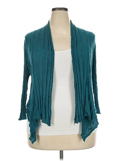 Pre-owned Dressbarn Cardigan Sweater In Teal
