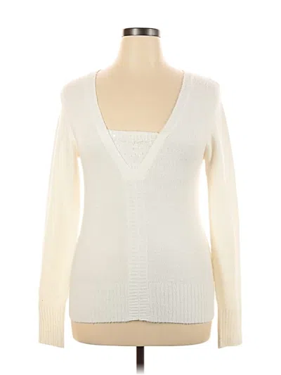 Pre-owned Dressbarn Cardigan Sweater In White